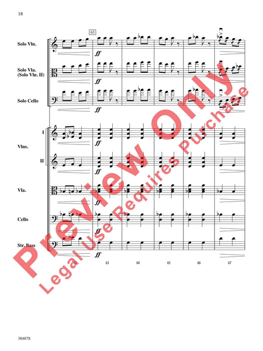 Rondo Concertante for Violin, Viola (or optional Violin II), and Cello with String Orchestra 迴旋曲 複協奏曲 小提琴 中提琴 小提琴 大提琴 弦樂團 總譜 | 小雅音樂 Hsiaoya Music