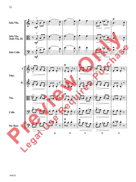 Rondo Concertante for Violin, Viola (or optional Violin II), and Cello with String Orchestra 迴旋曲 複協奏曲 小提琴 中提琴 小提琴 大提琴 弦樂團 總譜 | 小雅音樂 Hsiaoya Music