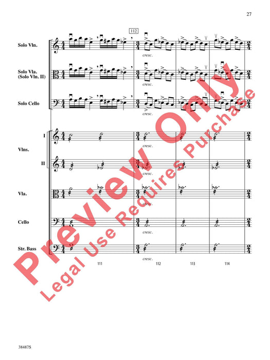 Rondo Concertante for Violin, Viola (or optional Violin II), and Cello with String Orchestra 迴旋曲 複協奏曲 小提琴 中提琴 小提琴 大提琴 弦樂團 總譜 | 小雅音樂 Hsiaoya Music