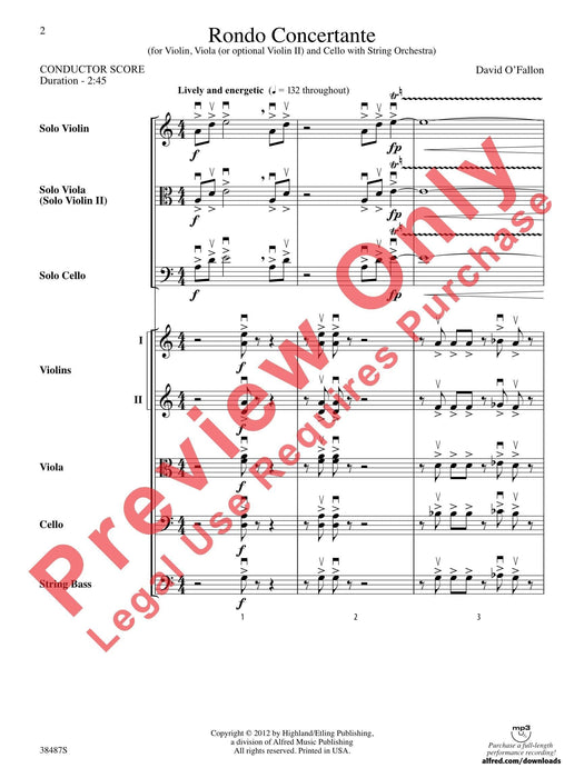 Rondo Concertante for Violin, Viola (or optional Violin II), and Cello with String Orchestra 迴旋曲 複協奏曲 小提琴 中提琴 小提琴 大提琴 弦樂團 總譜 | 小雅音樂 Hsiaoya Music