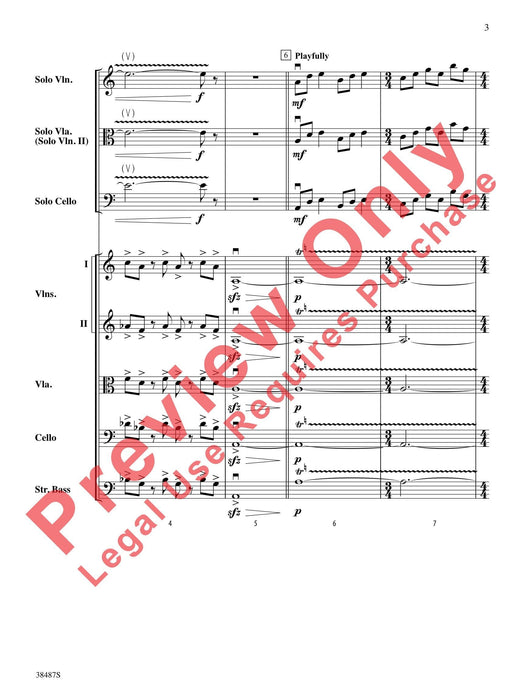 Rondo Concertante for Violin, Viola (or optional Violin II), and Cello with String Orchestra 迴旋曲 複協奏曲 小提琴 中提琴 小提琴 大提琴 弦樂團 總譜 | 小雅音樂 Hsiaoya Music