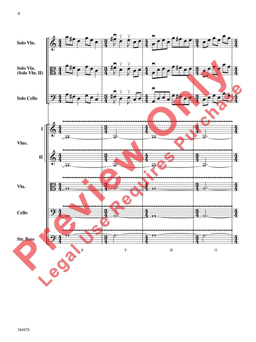 Rondo Concertante for Violin, Viola (or optional Violin II), and Cello with String Orchestra 迴旋曲 複協奏曲 小提琴 中提琴 小提琴 大提琴 弦樂團 總譜 | 小雅音樂 Hsiaoya Music