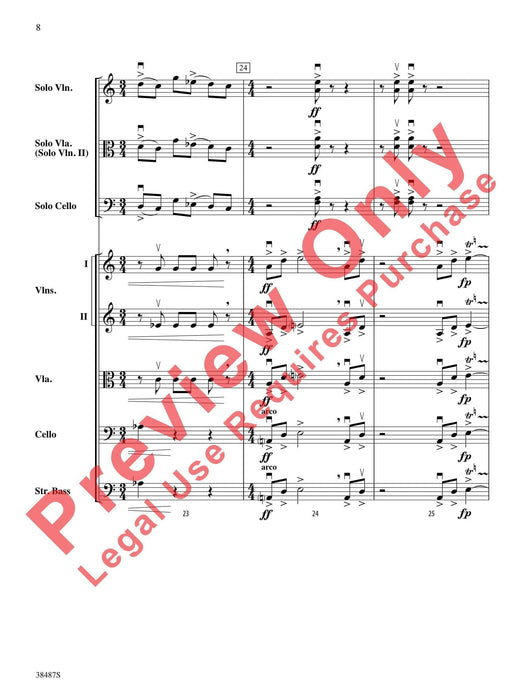 Rondo Concertante for Violin, Viola (or optional Violin II), and Cello with String Orchestra 迴旋曲 複協奏曲 小提琴 中提琴 小提琴 大提琴 弦樂團 總譜 | 小雅音樂 Hsiaoya Music