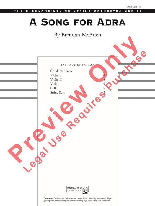 A Song for Adra 總譜 | 小雅音樂 Hsiaoya Music