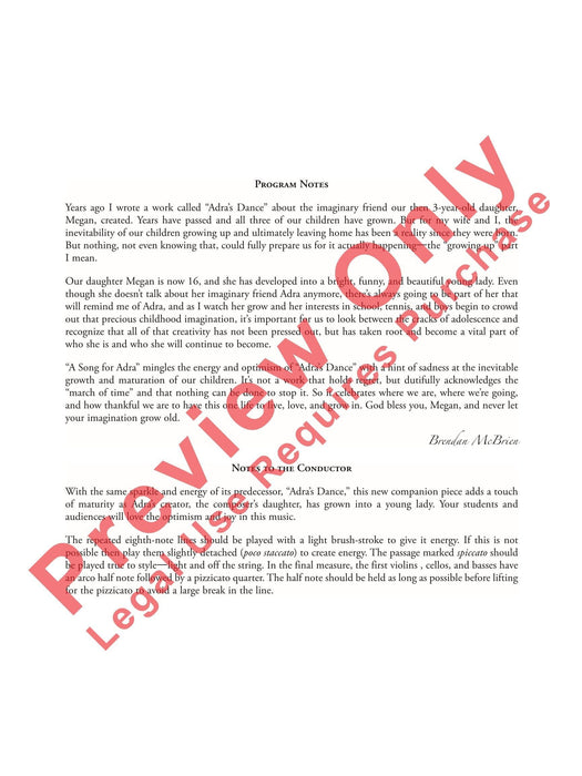 A Song for Adra 總譜 | 小雅音樂 Hsiaoya Music