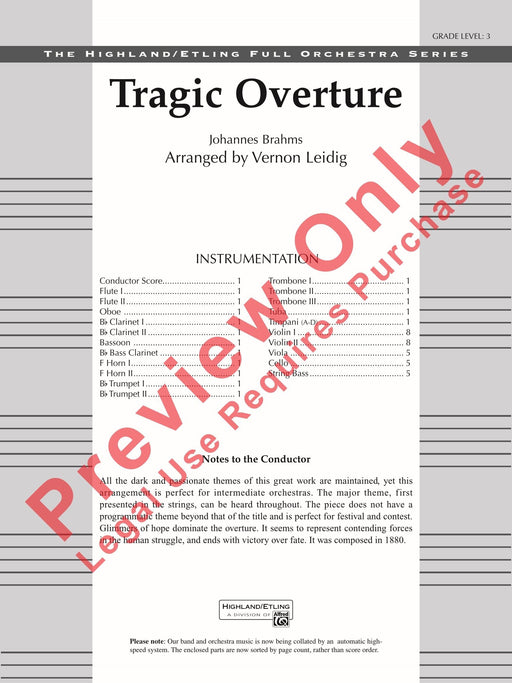 Tragic Overture 布拉姆斯 悲劇序曲 總譜 | 小雅音樂 Hsiaoya Music