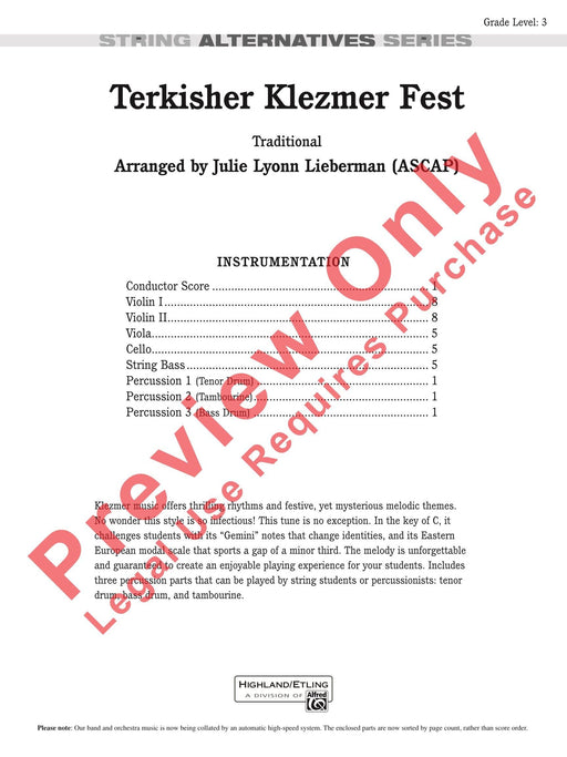 Terkisher Klezmer Fest 總譜 | 小雅音樂 Hsiaoya Music
