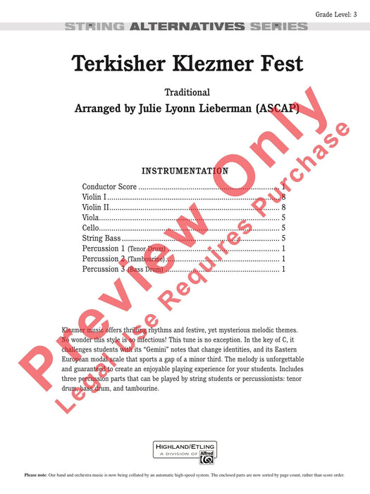 Terkisher Klezmer Fest 總譜 | 小雅音樂 Hsiaoya Music