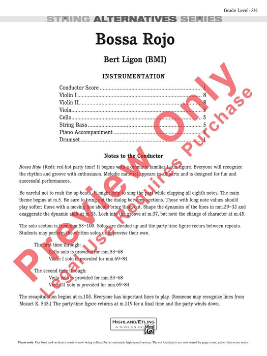 Bossa Rojo 總譜 | 小雅音樂 Hsiaoya Music