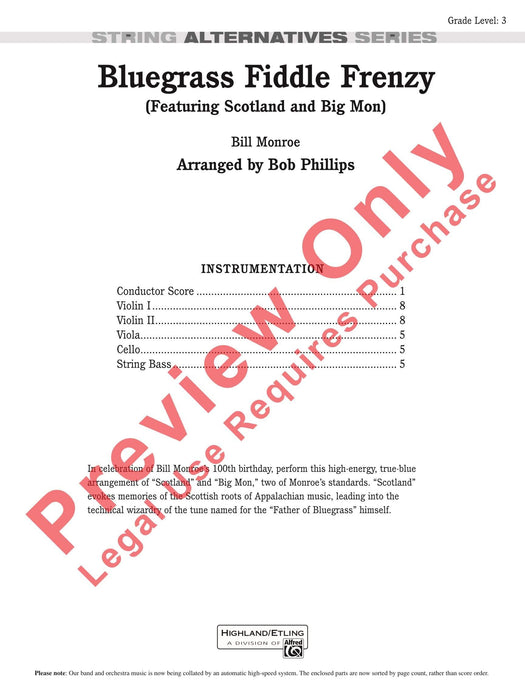 Bluegrass Fiddle Frenzy Featuring: Scotland / Big Mon 提琴 總譜 | 小雅音樂 Hsiaoya Music