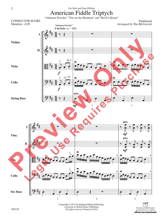 American Fiddle Triptych Featuring: Arkansas Traveler / Fire on the Mountain / Devil's Dream 提琴 總譜 | 小雅音樂 Hsiaoya Music