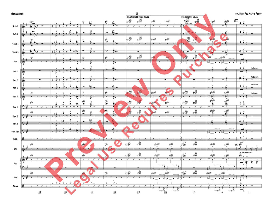 It's Not Polite to Point As Recorded by Gordon Goodwin's Big Phat Band (Trombone Section Feature) 長號樂節 總譜 | 小雅音樂 Hsiaoya Music