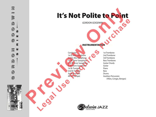 It's Not Polite to Point As Recorded by Gordon Goodwin's Big Phat Band (Trombone Section Feature) 長號樂節 總譜 | 小雅音樂 Hsiaoya Music