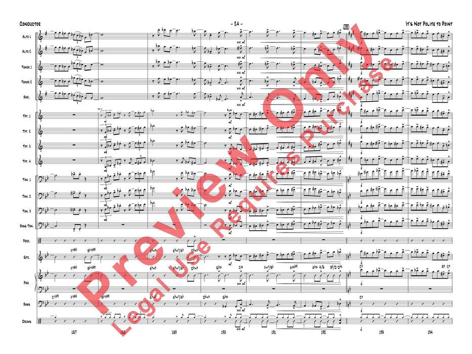 It's Not Polite to Point As Recorded by Gordon Goodwin's Big Phat Band (Trombone Section Feature) 長號樂節 總譜 | 小雅音樂 Hsiaoya Music