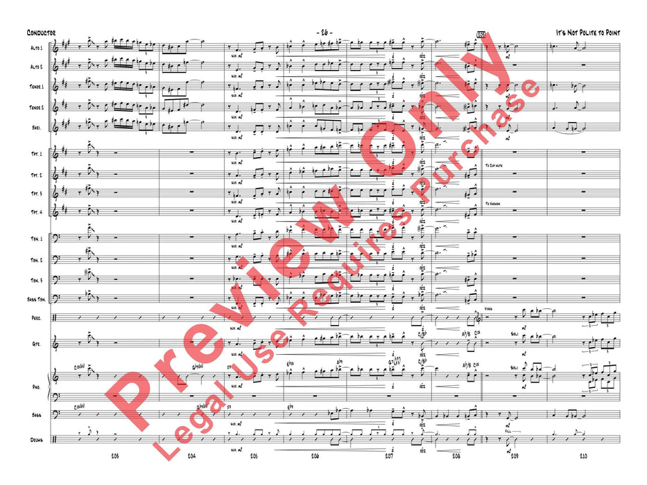 It's Not Polite to Point As Recorded by Gordon Goodwin's Big Phat Band (Trombone Section Feature) 長號樂節 總譜 | 小雅音樂 Hsiaoya Music