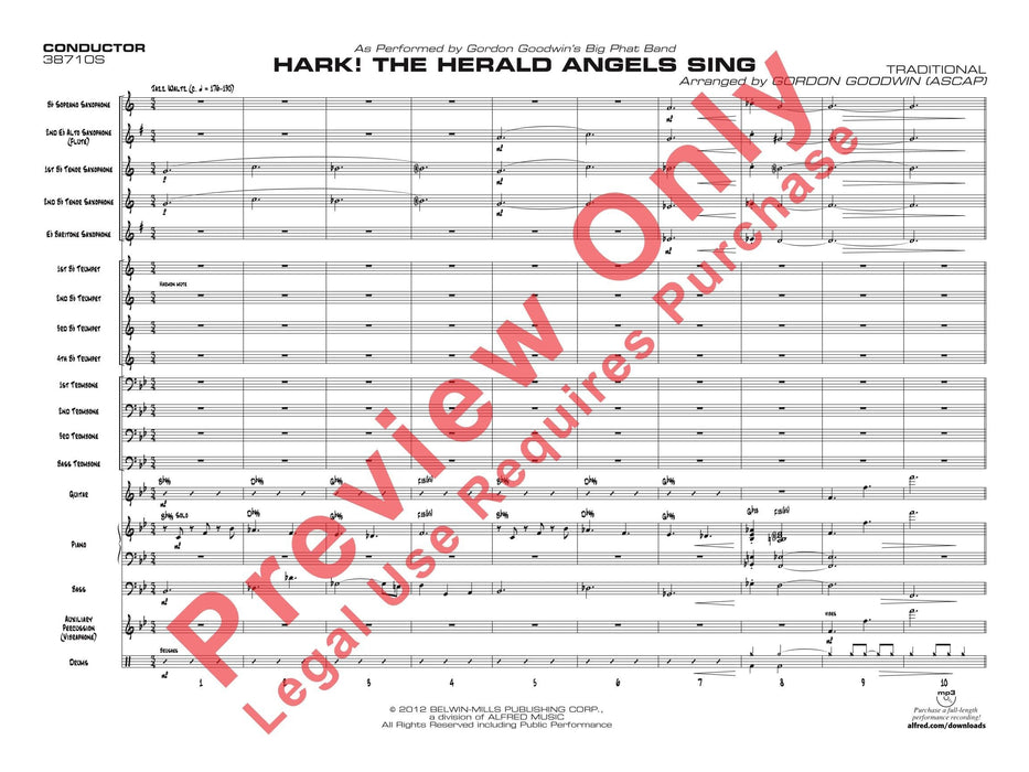 Hark! The Herald Angels Sing As Performed by Gordon Goodwin's Big Phat Band 總譜 | 小雅音樂 Hsiaoya Music