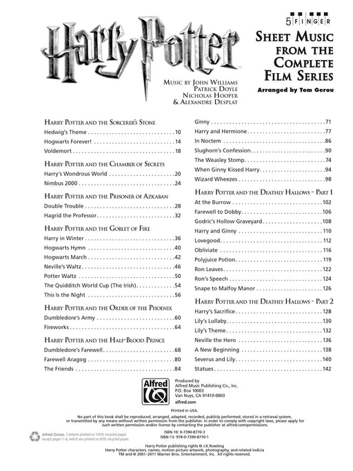 Harry Potter: Sheet Music from the Complete Film Series | 小雅音樂 Hsiaoya Music