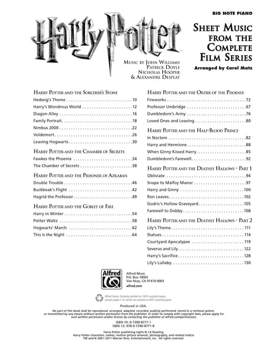 Harry Potter: Sheet Music from the Complete Film Series | 小雅音樂 Hsiaoya Music