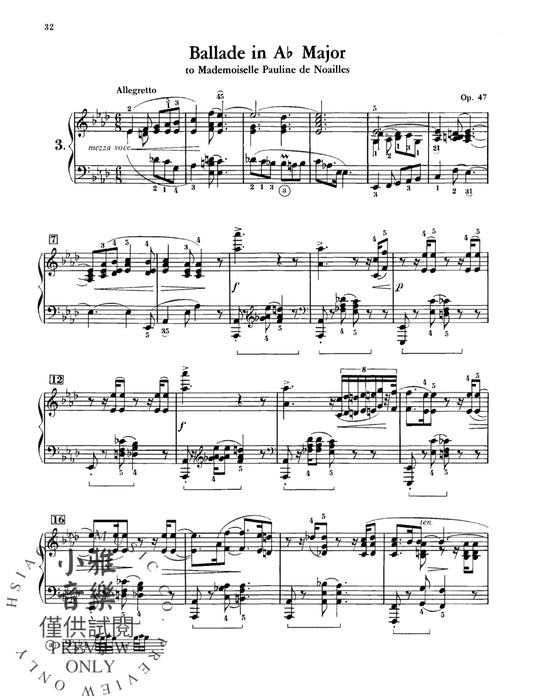 Chopin: Ballades 蕭邦 敘事曲 | 小雅音樂 Hsiaoya Music