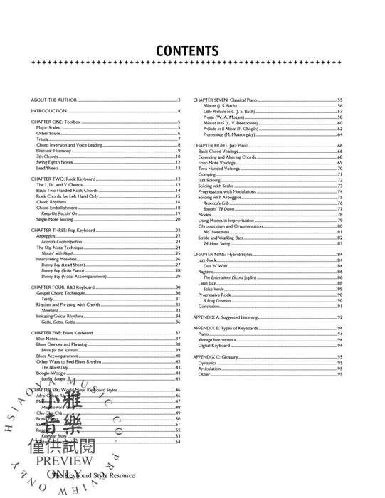 The Keyboard Style Resource A Comprehensive Guide to Exploring New Techniques and Styles from Rock to Jazz 鍵盤樂器 爵士音樂 | 小雅音樂 Hsiaoya Music