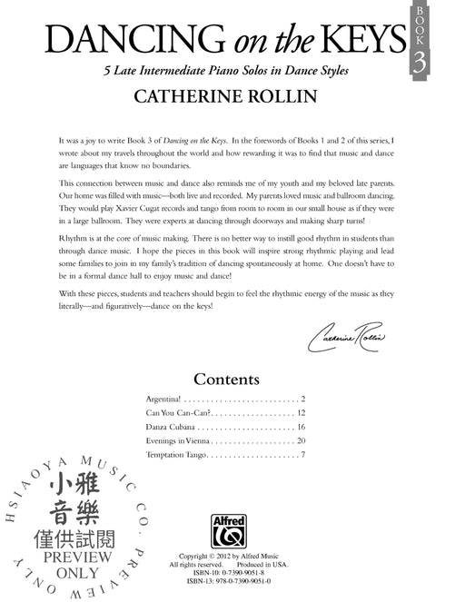 Dancing on the Keys, Book 3 5 Late Intermediate Piano Solos in Dance Styles 鋼琴 獨奏 舞曲 | 小雅音樂 Hsiaoya Music