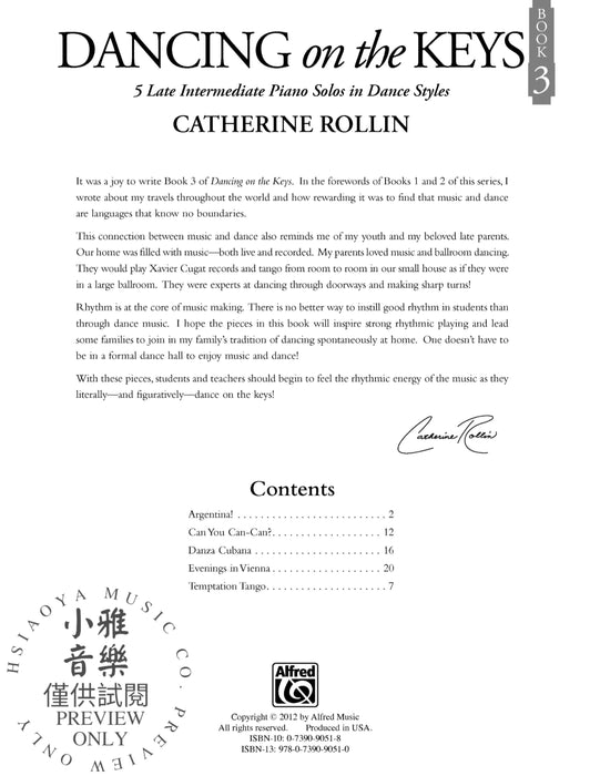 Dancing on the Keys, Book 3 5 Late Intermediate Piano Solos in Dance Styles 鋼琴 獨奏 舞曲 | 小雅音樂 Hsiaoya Music