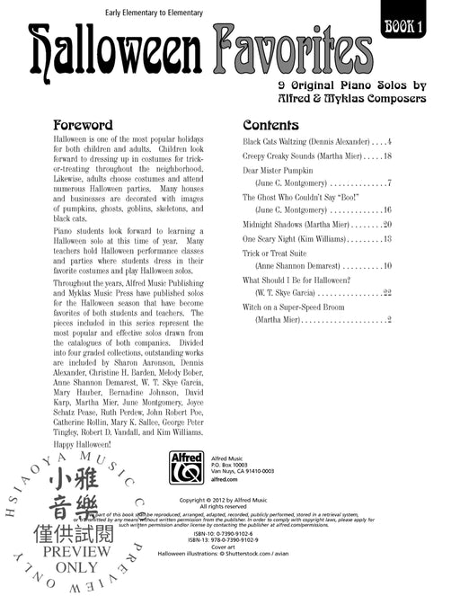 Halloween Favorites, Book 1 9 Original Piano Solos by Alfred and Myklas Composers 鋼琴 獨奏 | 小雅音樂 Hsiaoya Music