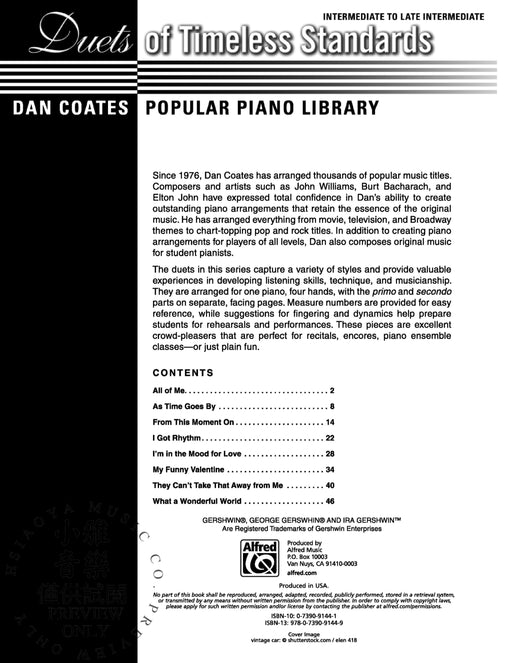 Dan Coates Popular Piano Library: Duets of Timeless Standards 鋼琴 二重奏 | 小雅音樂 Hsiaoya Music