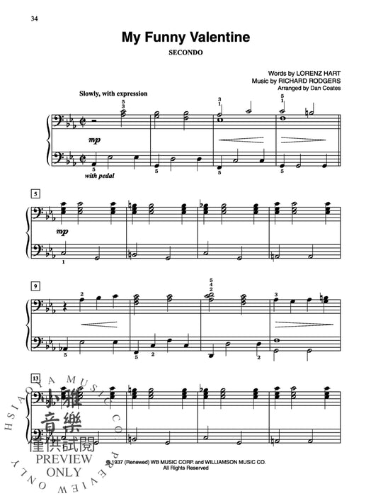 Dan Coates Popular Piano Library: Duets of Timeless Standards 鋼琴 二重奏 | 小雅音樂 Hsiaoya Music