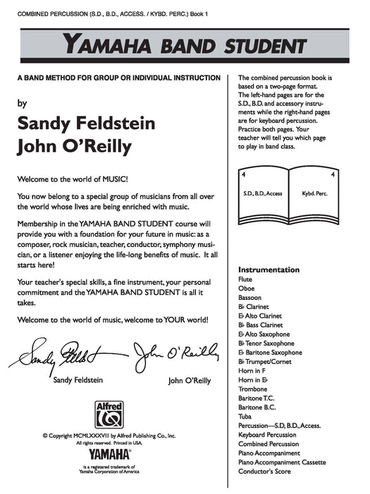 Yamaha Band Student, Book 1 A Band Method for Group or Individual Instruction | 小雅音樂 Hsiaoya Music