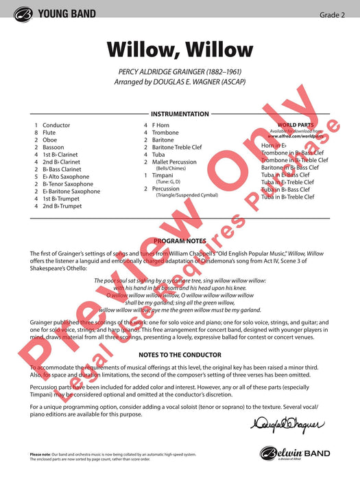 Willow, Willow 總譜 | 小雅音樂 Hsiaoya Music