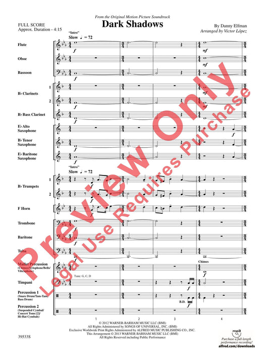 Dark Shadows (from the Original Motion Picture Soundtrack) 總譜 | 小雅音樂 Hsiaoya Music