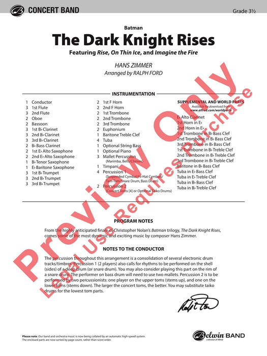 Batman: The Dark Knight Rises Featuring: Rise / On Thin Ice / Imagine the Fire 總譜 | 小雅音樂 Hsiaoya Music