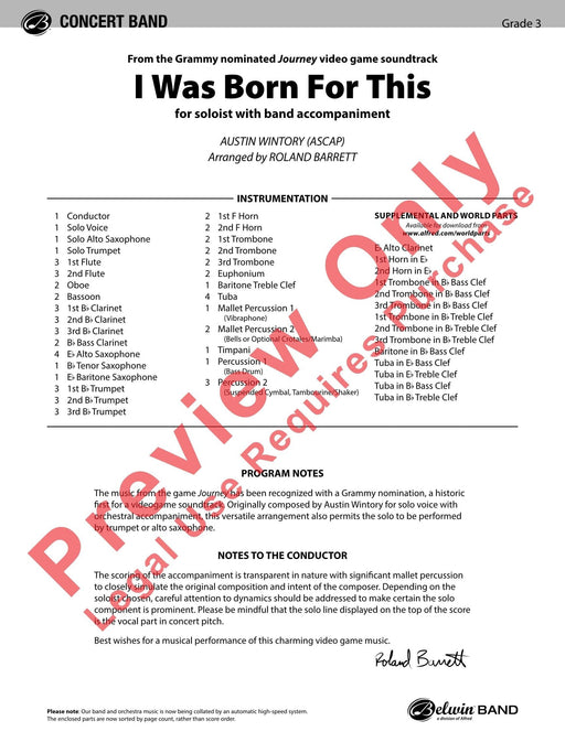 I Was Born for This For Soloist with Band Accompaniment 獨奏 伴奏 | 小雅音樂 Hsiaoya Music