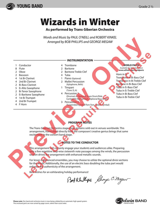 Wizards in Winter As Performed by Trans-Siberian Orchestra 管弦樂團 總譜 | 小雅音樂 Hsiaoya Music