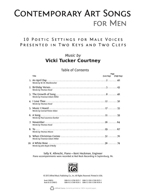 Contemporary Art Songs for Men 10 Poetic Settings for Male Voices, Presented in Two Keys and Two Clefs | 小雅音樂 Hsiaoya Music