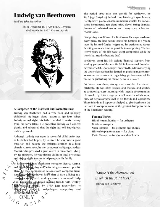 One-Page Composer Bios 50 Reproducible Biographies of Famous Composers 作曲家 | 小雅音樂 Hsiaoya Music