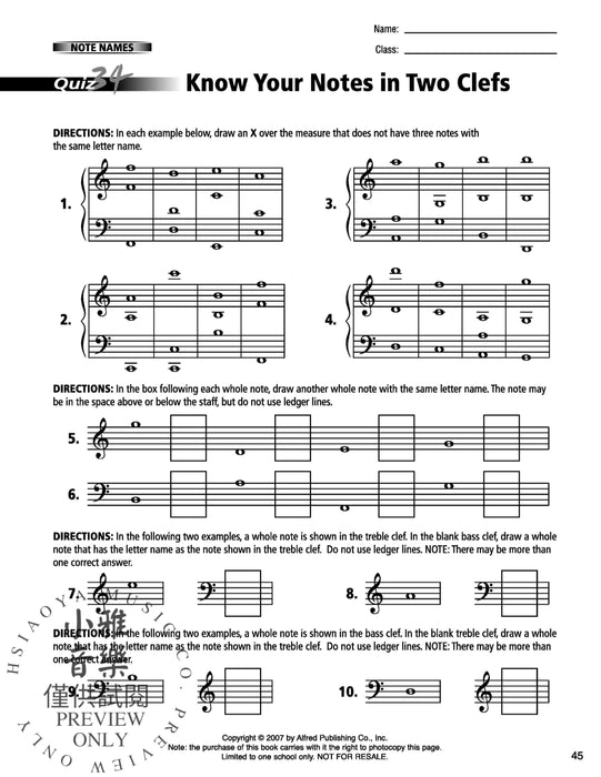 60 Music Quizzes for Theory and Reading One-Page Reproducible Tests to Evaluate Student Musical Skills | 小雅音樂 Hsiaoya Music