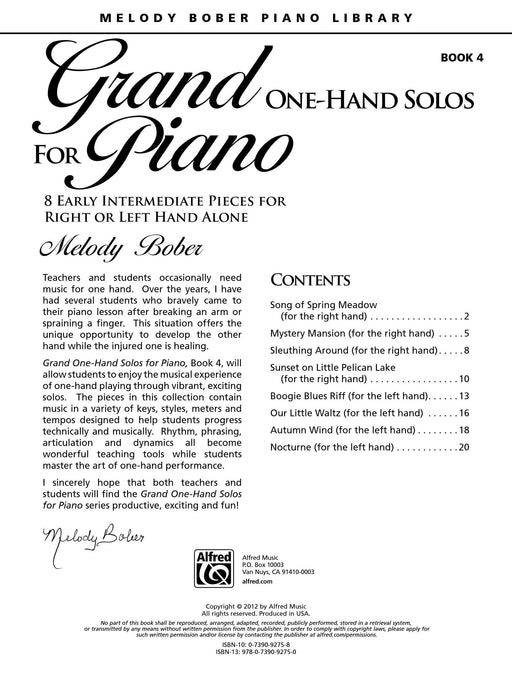 Grand One-Hand Solos for Piano, Book 4 8 Early Intermediate Pieces for Right or Left Hand Alone 獨奏 鋼琴 小品 | 小雅音樂 Hsiaoya Music
