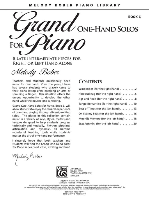 Grand One-Hand Solos for Piano, Book 6 8 Late Intermediate Pieces for Right or Left Hand Alone 獨奏 鋼琴 小品 | 小雅音樂 Hsiaoya Music