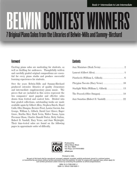 Belwin Contest Winners, Book 4 7 Original Piano Solos from the Libraries of Belwin-Mills and Summy-Birchard 鋼琴 獨奏 | 小雅音樂 Hsiaoya Music
