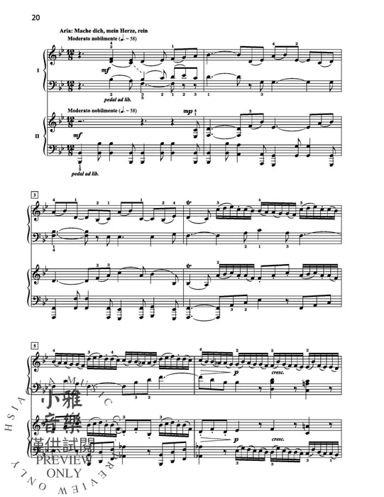 St. Matthew Passion Suite for Two Pianos 巴赫約翰‧瑟巴斯提安 聖馬太受難曲組曲 鋼琴 | 小雅音樂 Hsiaoya Music