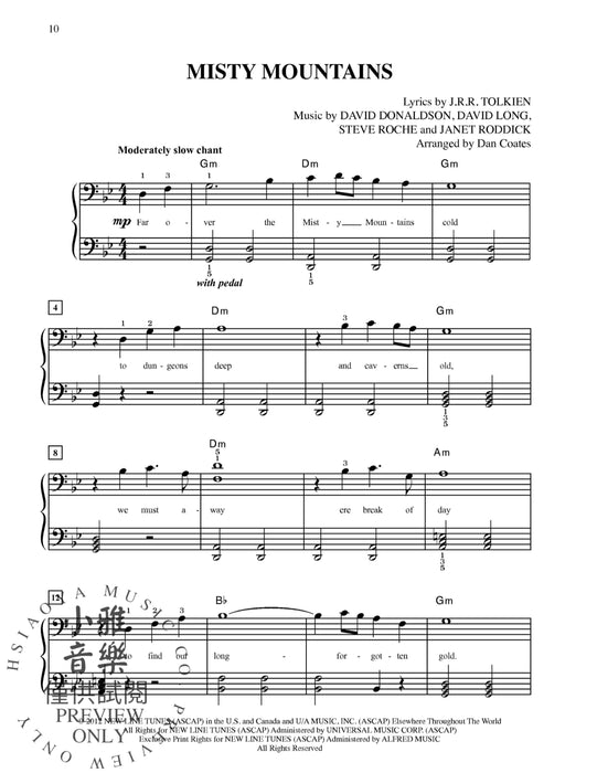 The Hobbit: An Unexpected Journey Sheet Music Selections from the Motion Picture | 小雅音樂 Hsiaoya Music