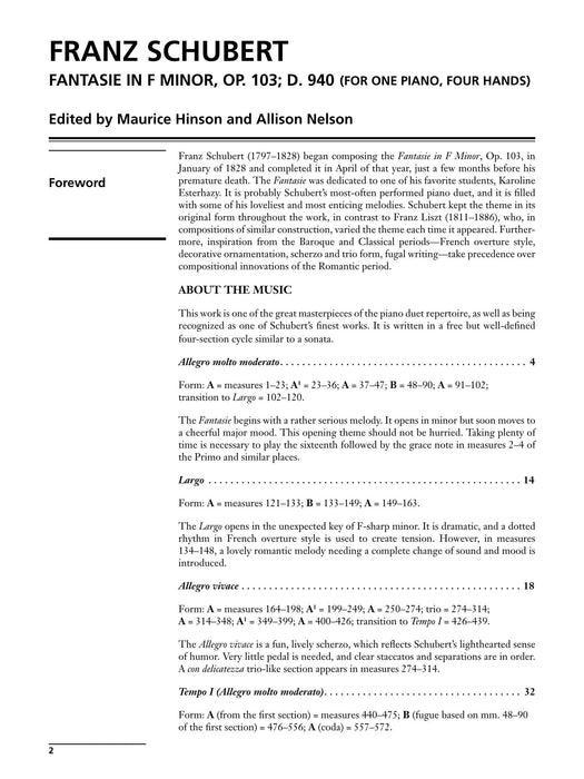 Schubert: Fantasie in F Minor, Opus 103, D. 940 舒伯特 幻想曲 作品 | 小雅音樂 Hsiaoya Music