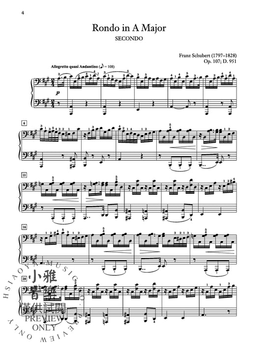 Schubert: Rondo in A Major, Opus 107, D. 951 舒伯特 迴旋曲 作品 | 小雅音樂 Hsiaoya Music