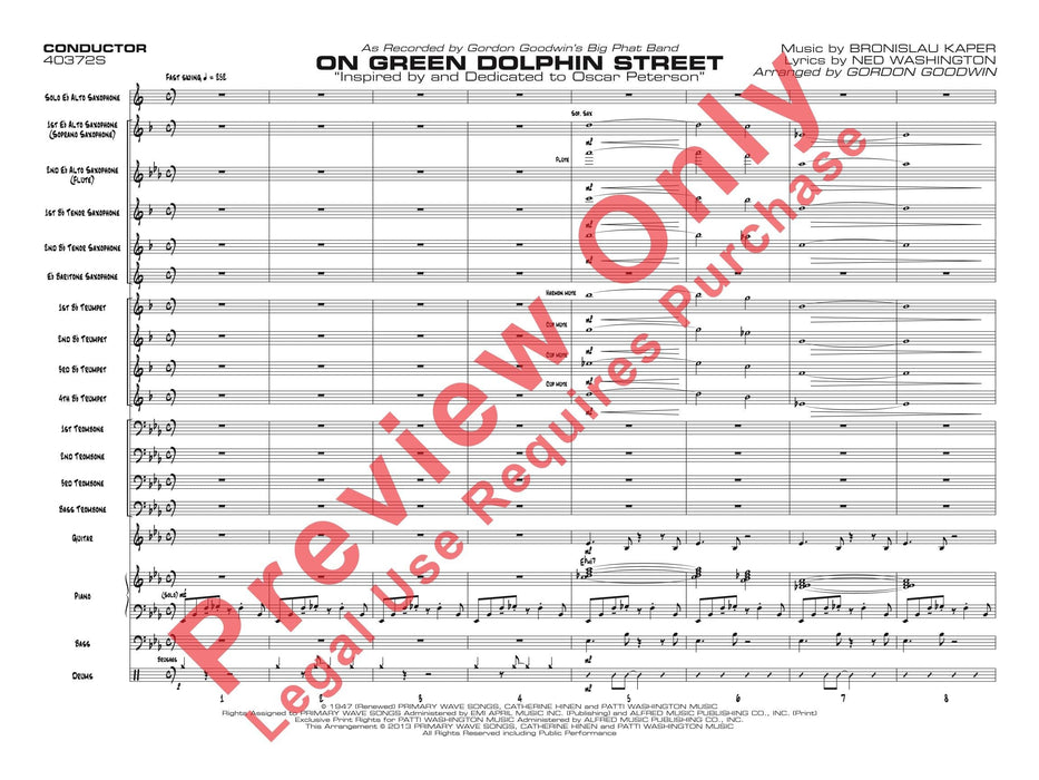 On Green Dolphin Street 總譜 | 小雅音樂 Hsiaoya Music