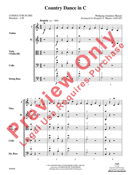 Country Dance in C 莫札特 鄉村舞曲 總譜 | 小雅音樂 Hsiaoya Music