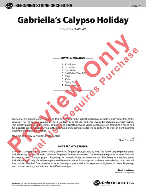 Gabriella's Calypso Holiday 總譜 | 小雅音樂 Hsiaoya Music