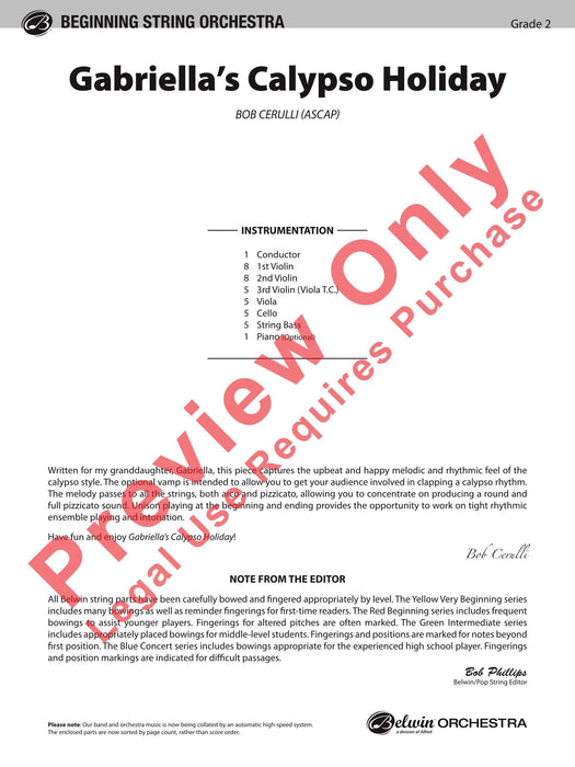 Gabriella's Calypso Holiday 總譜 | 小雅音樂 Hsiaoya Music