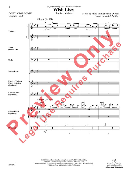 Wish Liszt Toy Shop Madness (As Performed by Trans-Siberian Orchestra) 管弦樂團 總譜 | 小雅音樂 Hsiaoya Music